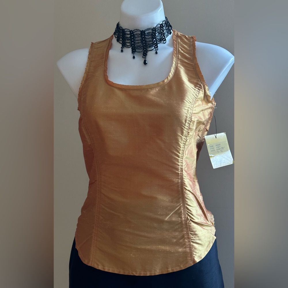 Areli SILK Sunset Yellow/Orange Tint Hermes Beautiful  Top Zip Side SZ 8 NWT!